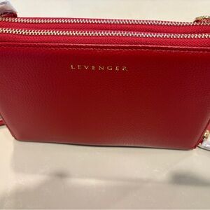 Levenger Vibrant Red Crossbody Bag